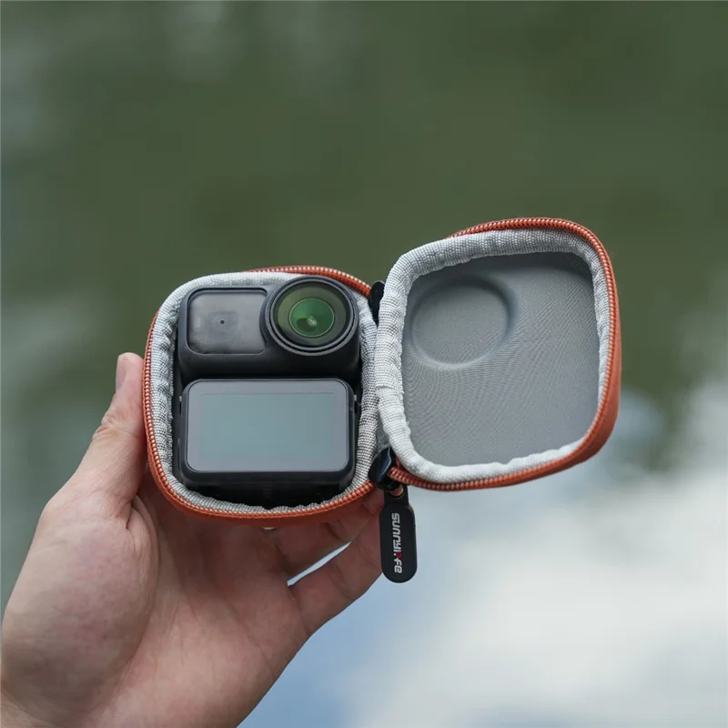 SUNNYLIFE ON-B0101 حقيبة كاميرا DJI Osmo Nano من الجلد المقاوم للصدمات مصنوعة من مادة EVA مع مشبك علوي - برتقالي