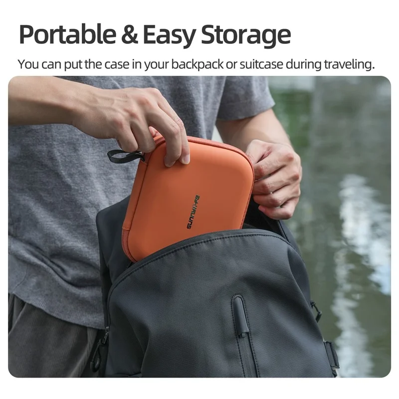 SUNNYLIFE ON-B0102 حقيبة حمل جلد مقاومة للماء من مادة EVA لجهاز DJI Osmo Nano - برتقالي