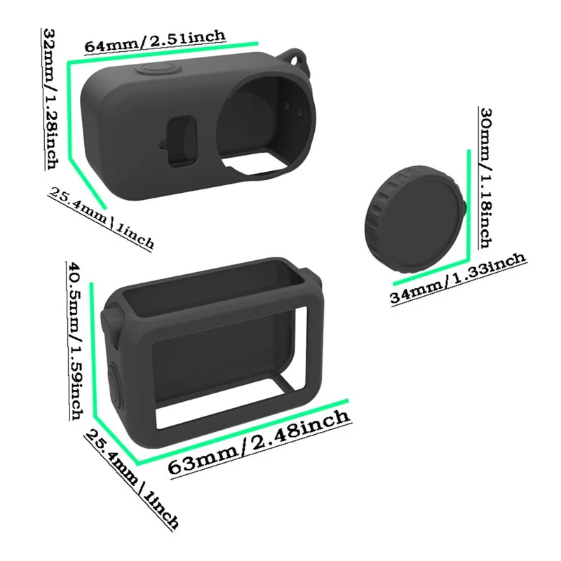 DJI Osmo Nano Silikonhülle Aktion Kamera Schutzhülle Staubschutz mit Linsenschutz - Schwarz