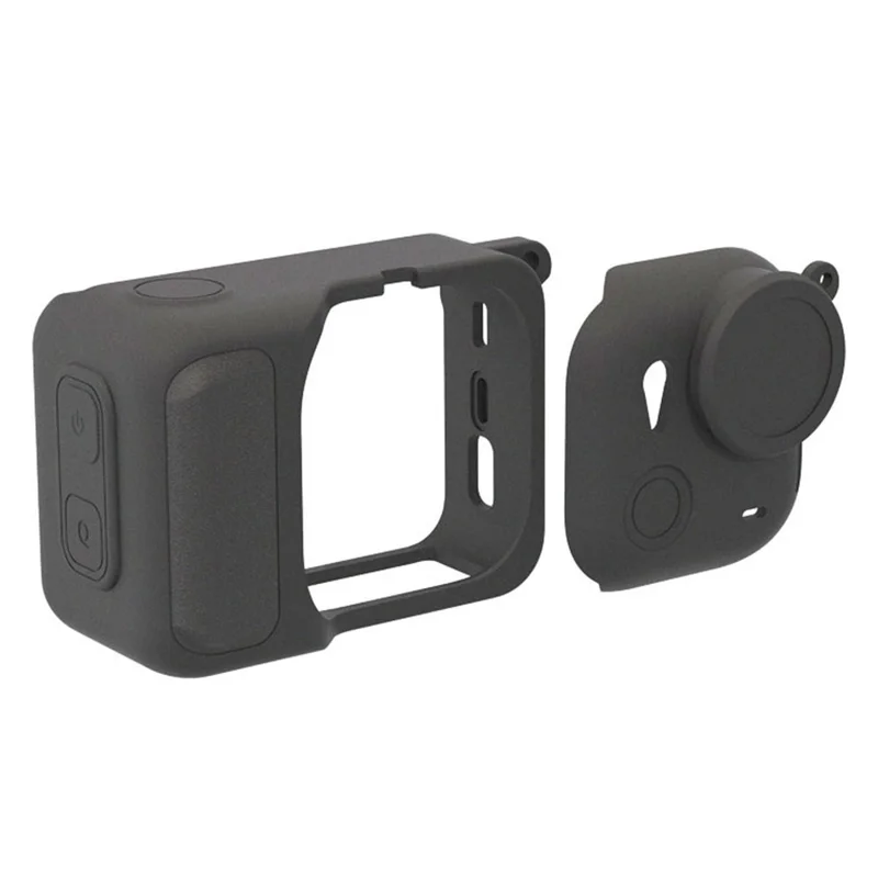 For Insta360 Go Ultra Protective Cover Action Camera and Lens Silicone Case Dust-Proof Scratch-Resistant Shock-Absorbing - Black