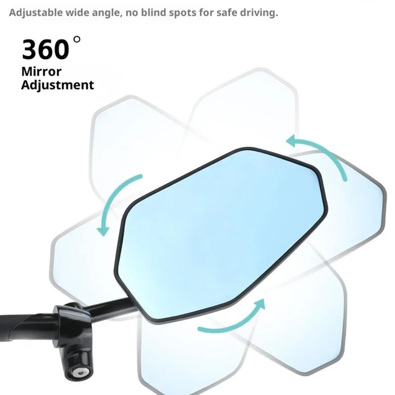WEST BIKING 0720051B0001 Bicycle Left Rearview Mirror 360° Adjustable Rearview Mirror Carbon Fiber Back Plate for Bike - Black