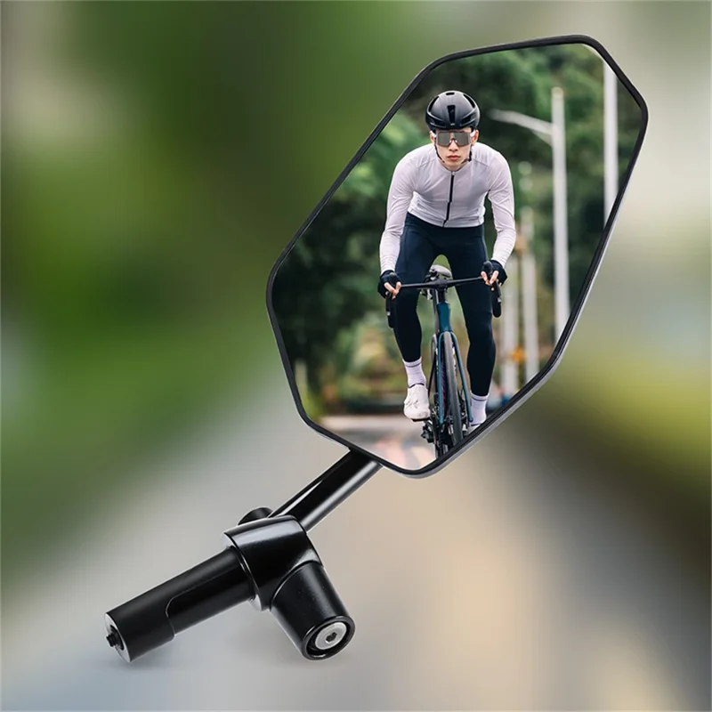 WEST BIKING 0720051B0001 Bicycle Left Rearview Mirror 360° Adjustable Rearview Mirror Carbon Fiber Back Plate for Bike - Black
