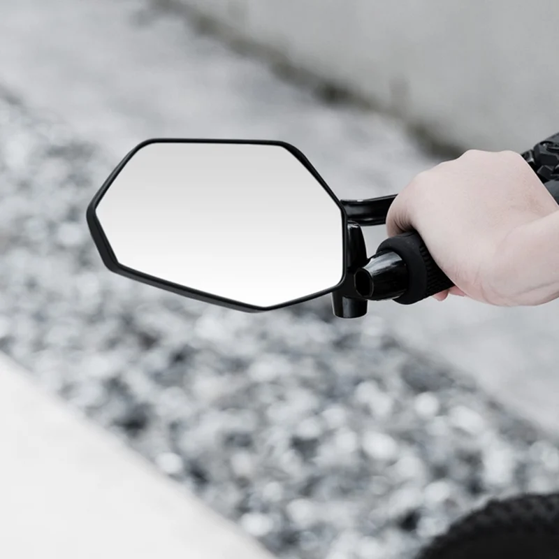 WEST BIKING 0720051B0001 Bicycle Left Rearview Mirror 360° Adjustable Rearview Mirror Carbon Fiber Back Plate for Bike - Black