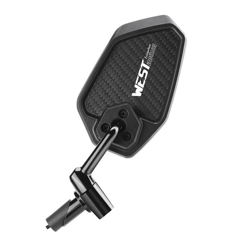 WEST BIKING 0720051B0001 Bicycle Left Rearview Mirror 360° Adjustable Rearview Mirror Carbon Fiber Back Plate for Bike - Black