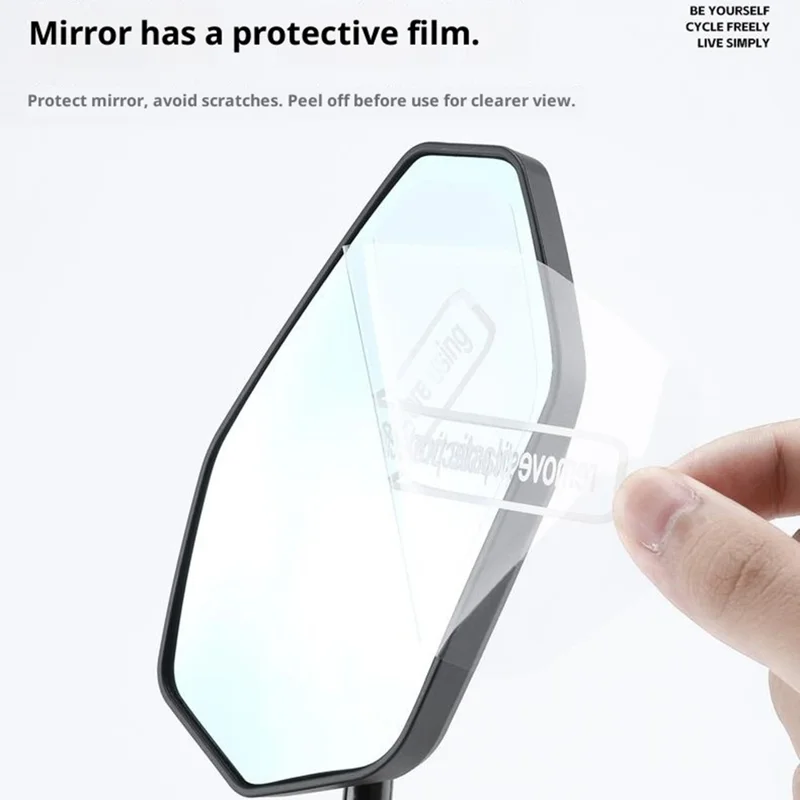 WEST BIKING 0720051B0001 Bicycle Left Rearview Mirror 360° Adjustable Rearview Mirror Carbon Fiber Back Plate for Bike - Black