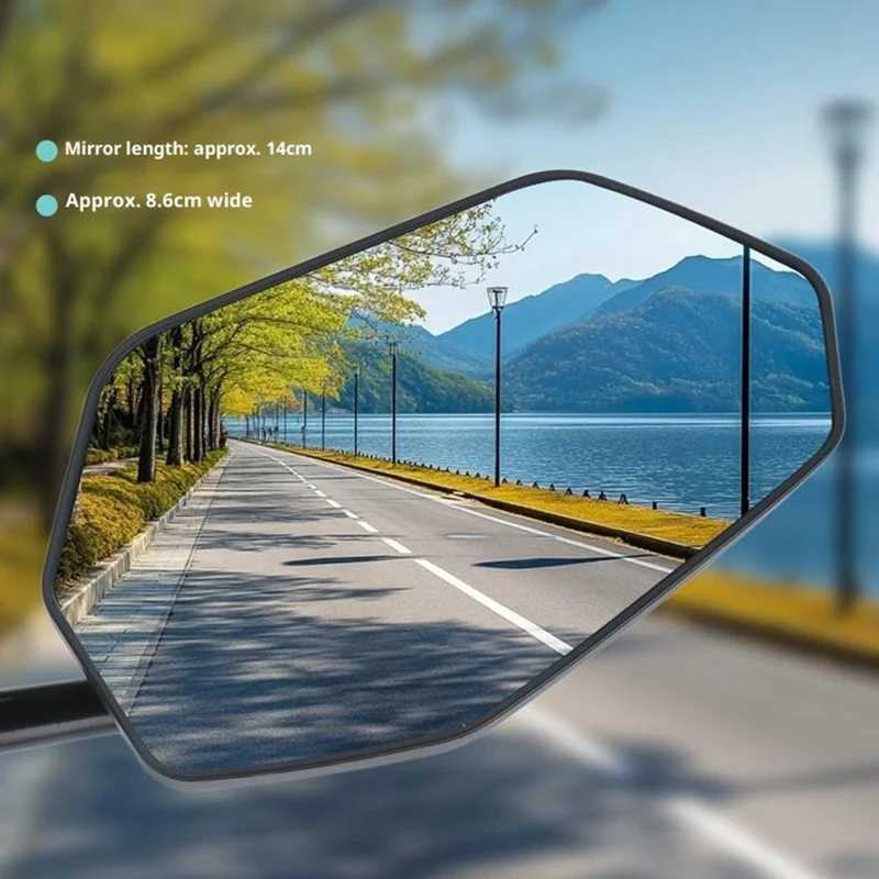 WEST BIKING 0720051B0001 Bicycle Left Rearview Mirror 360° Adjustable Rearview Mirror Carbon Fiber Back Plate for Bike - Black