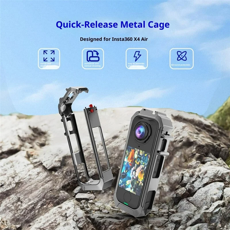 Insta360 X4 Air Kamera Metallkäfig Schnellverschluss Magnetischer Schutzrahmen