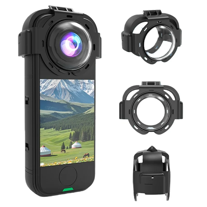 For Insta360 X4 Air Lens Cover Snap-on Tempered Glass Camera Lens Protector
