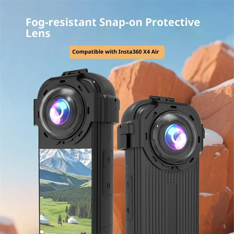 For Insta360 X4 Air Lens Cover Snap-on Tempered Glass Camera Lens Protector