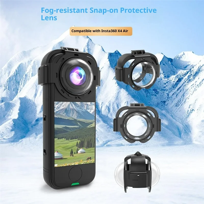 For Insta360 X4 Air Lens Cover Snap-on Tempered Glass Camera Lens Protector
