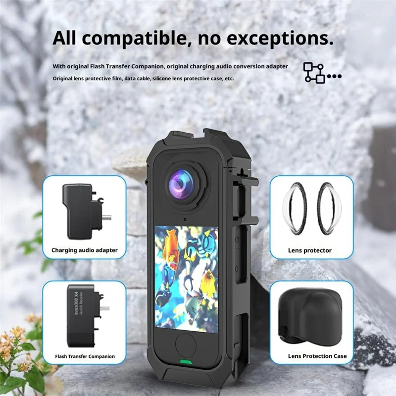 Insta360 X4 Air Kamera Käfig Schnellverschluss Magnetische Basis Kunststoff Schutzrahmen