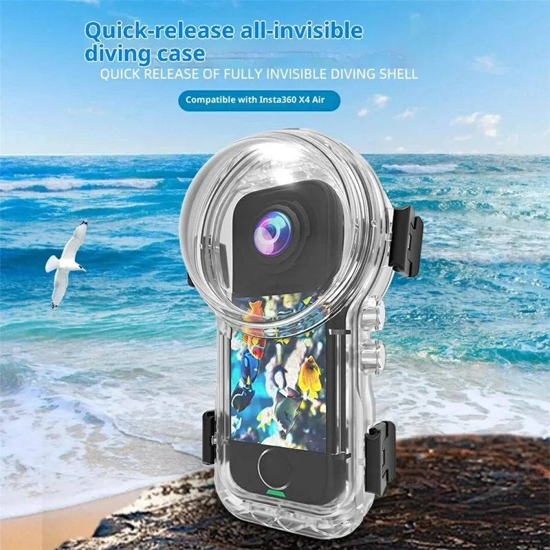 Voor Insta360 X4 Air Camera Onzichtbare Duikcase 50m Waterdichte Behuizing voor Magnetische Quick-Release Base