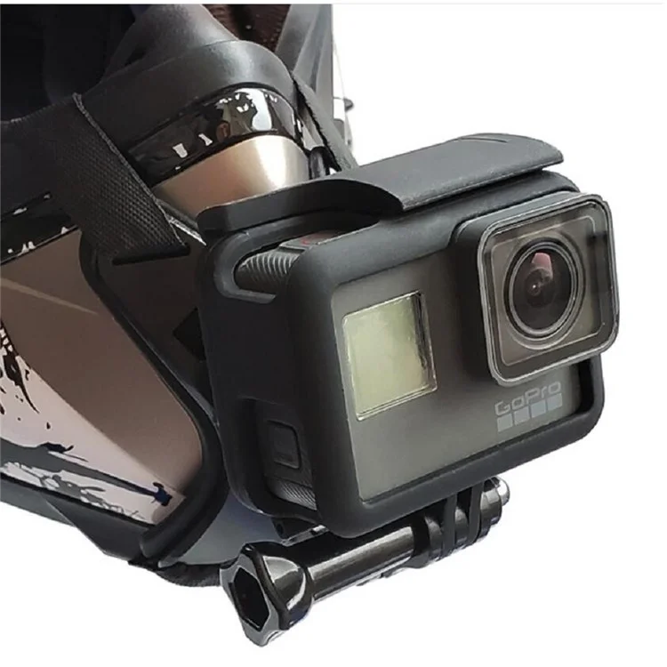 Motocicleta Capacete Chin Stand Mount Suport Para GoPro Hero9 Black At1108 - Preto