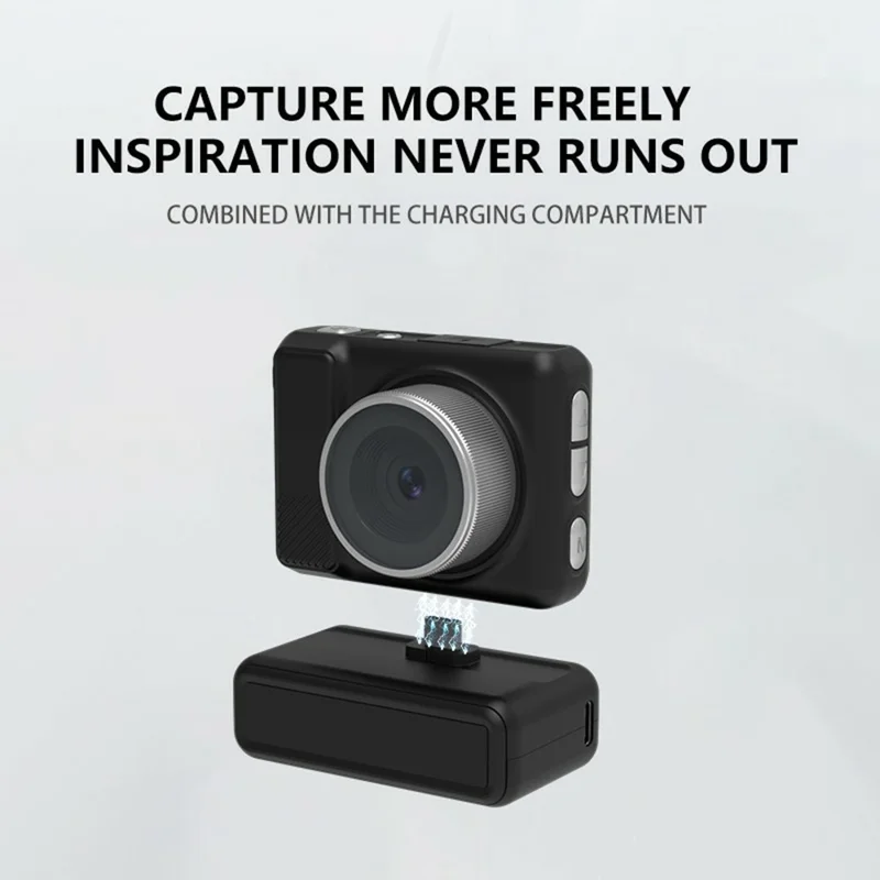 Y4000+ 2,7K 5MP 2,0 Zoll Bildschirm Mini Retro Filter Kamera Videorekorder mit 16X Digitalzoom TF-Kartensupport - Schwarz