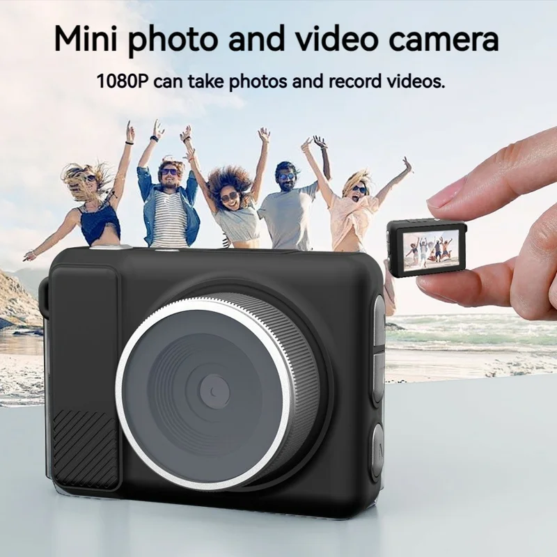 Y4000+ 2,7K 5MP 2,0 Zoll Bildschirm Mini Retro Filter Kamera Videorekorder mit 16X Digitalzoom TF-Kartensupport - Schwarz