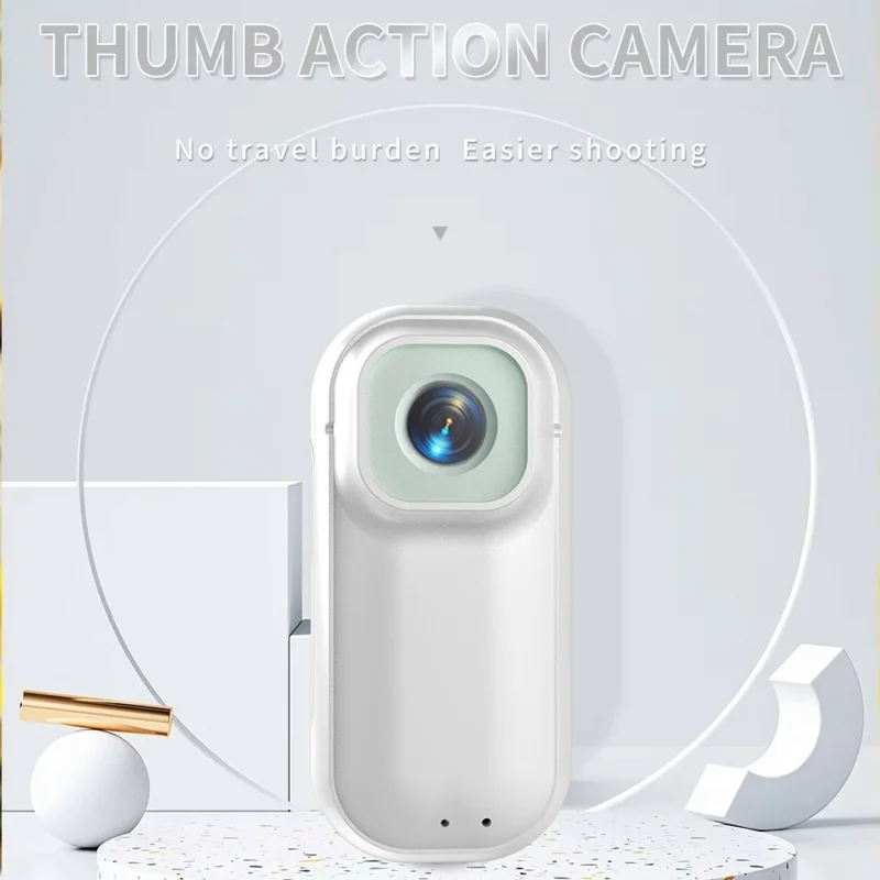 كاميرا A300 الصغيرة بدقة 1080 بكسل مع مستشعر 4K واتصال واي فاي ومشبك مغناطيسي - أبيض