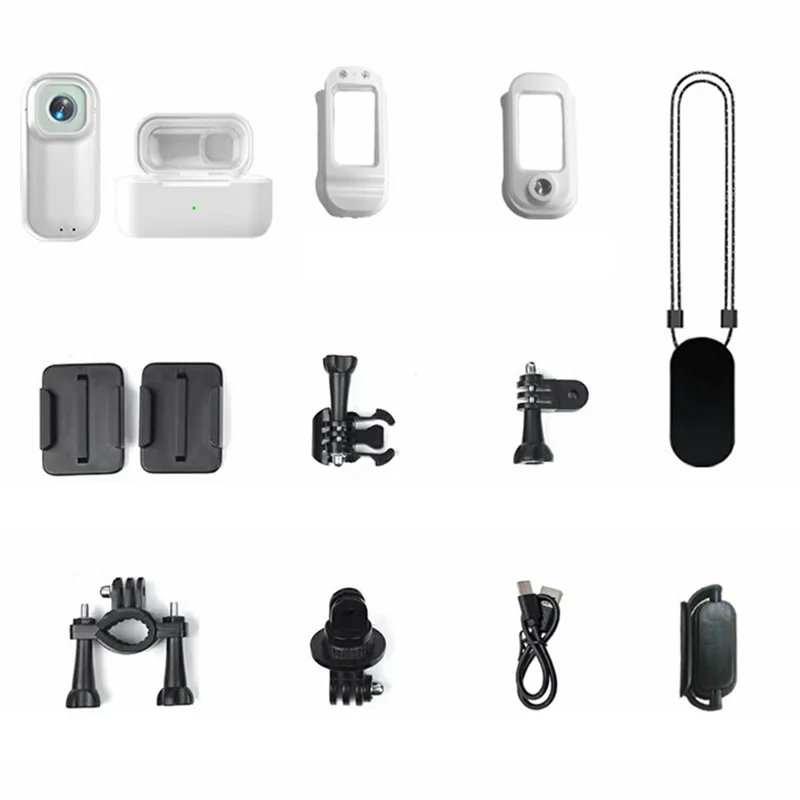 كاميرا A300 الصغيرة بدقة 1080 بكسل مع مستشعر 4K واتصال واي فاي ومشبك مغناطيسي - أبيض