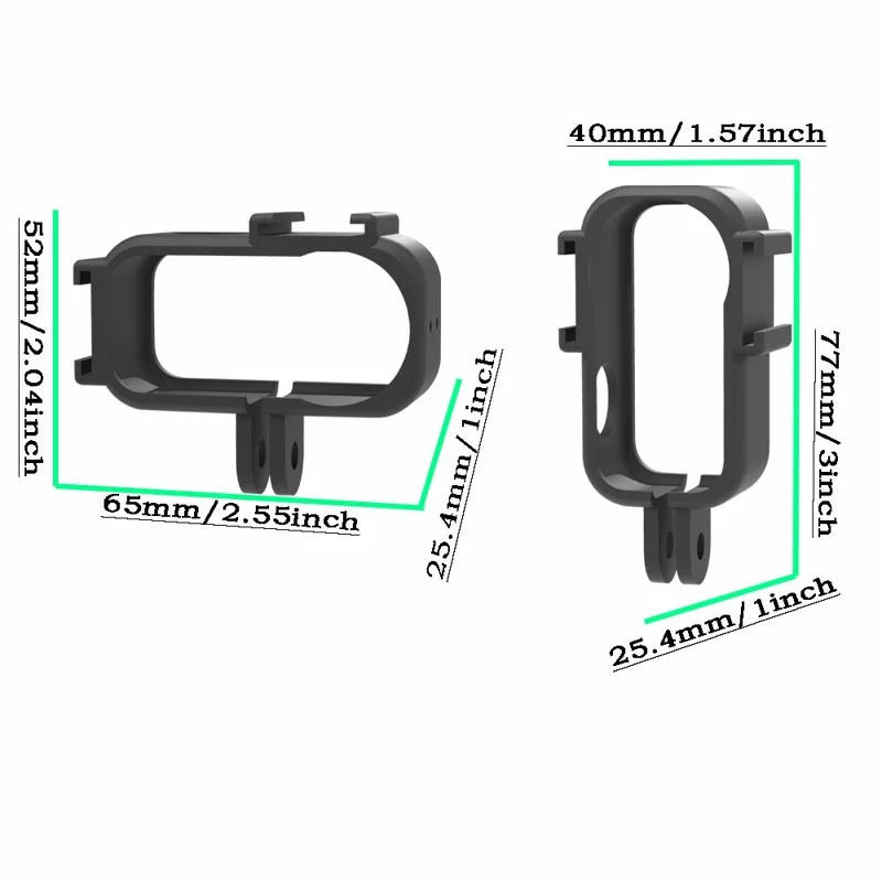 قطعتان / طقم من أطواق تصوير أفقية ورأسية لهاتف DJI Osmo Nano مع إطار حماية وإمكانية تثبيت بمحول 1/4 بوصة