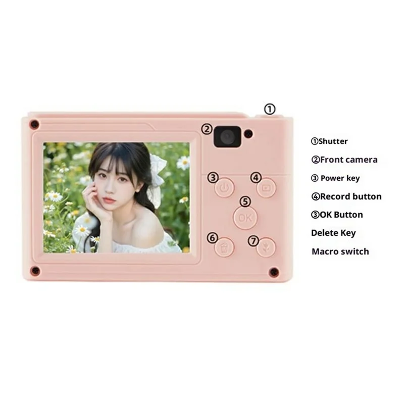 Z008 96MP 1080P CCD Retro Digitale Camera 8X Digitaal Zoom Mini Camera AF Autofocus - Wit