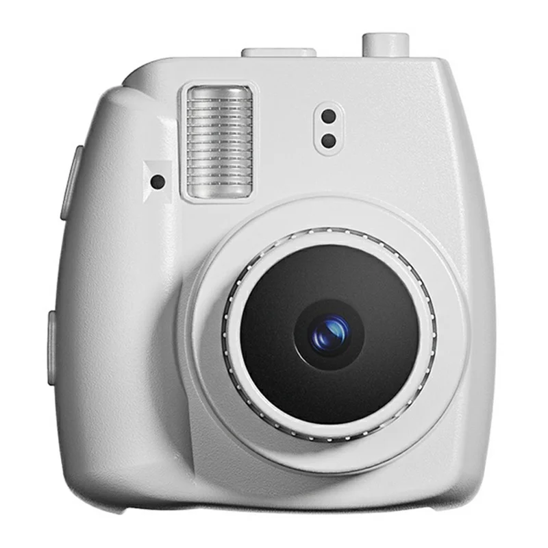 Cámara Mini S153 con Lente Telescópico, Cámara Digital Retro CCD con Pantalla IPS de 0.96 Pulgadas, con Llavero y Cordón Metálico - Blanco