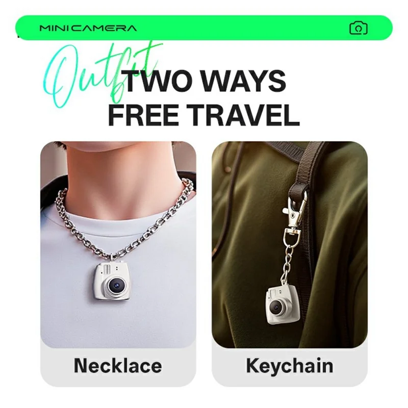 Cámara Mini S153 con Lente Telescópico, Cámara Digital Retro CCD con Pantalla IPS de 0.96 Pulgadas, con Llavero y Cordón Metálico - Blanco