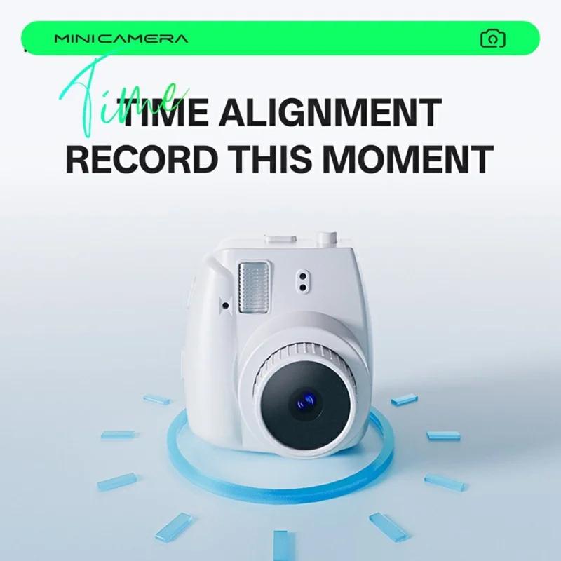 Cámara Mini S153 con Lente Telescópico, Cámara Digital Retro CCD con Pantalla IPS de 0.96 Pulgadas, con Llavero y Cordón Metálico - Blanco