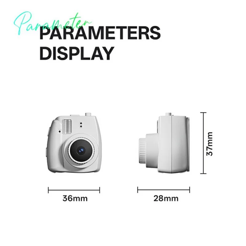 Cámara Mini S153 con Lente Telescópico, Cámara Digital Retro CCD con Pantalla IPS de 0.96 Pulgadas, con Llavero y Cordón Metálico - Blanco