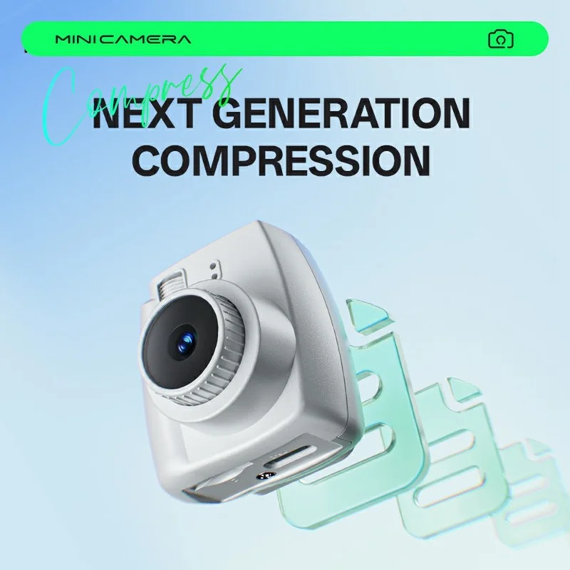 Cámara Mini S153 con Lente Telescópico, Cámara Digital Retro CCD con Pantalla IPS de 0.96 Pulgadas, con Llavero y Cordón Metálico - Blanco