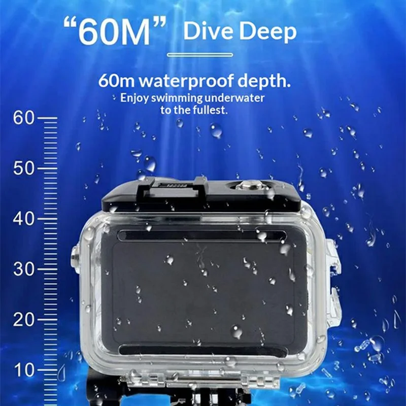 Wodoodporna obudowa do DJI Osmo Action 6, 60 m, obudowa ochronna na aparat akcji z HD szybą z hartowanego szkła