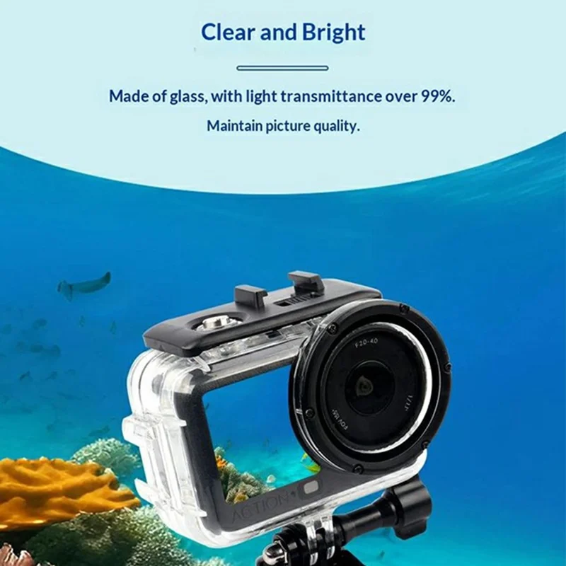 Wodoodporna obudowa do DJI Osmo Action 6, 60 m, obudowa ochronna na aparat akcji z HD szybą z hartowanego szkła