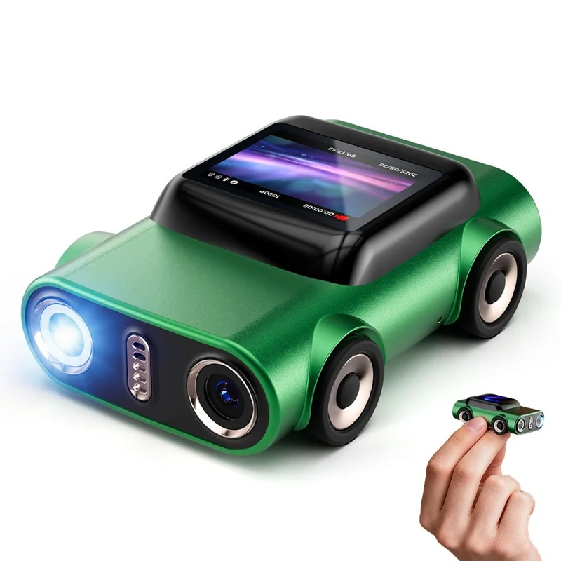 G5 2K HD Car Shaped Thumb Camera 1.0-inch TFT LCD Mini Digital Camera for Students (No TF Card) - Green