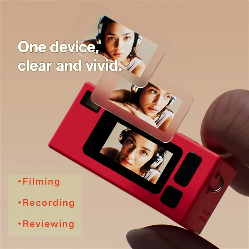 G2 Thumb Camera Backpack Pendant 1080P HD Portable Mini Camera for Students - Red