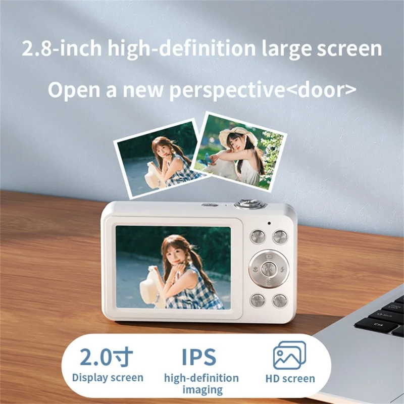 C16 Digital Camera 2.8 inch HD Screen Mini Camera with 16X Zoom  /  1080P Video for Student (No TF Card) - Black