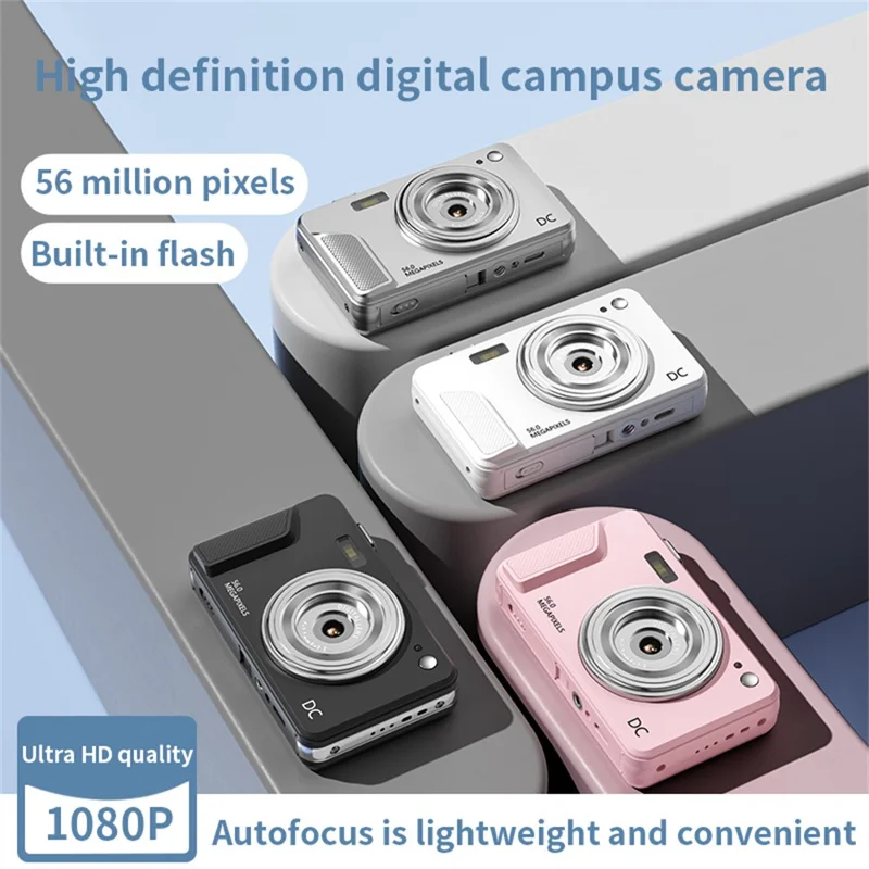 C16 Digital Camera 2.8 inch HD Screen Mini Camera with 16X Zoom  /  1080P Video for Student (No TF Card) - Black