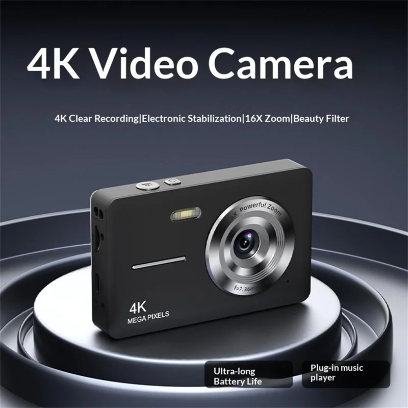 Z17 HD Digital Camera Ultra Thin Retro Portable Student CCD Compact Camera (No Memory Card) - Black