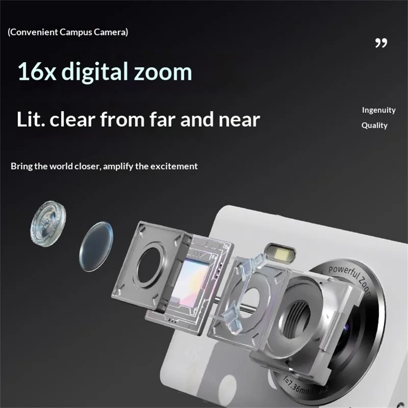 Z17 HD Digital Camera Ultra Thin Retro Portable Student CCD Compact Camera (No Memory Card) - Black