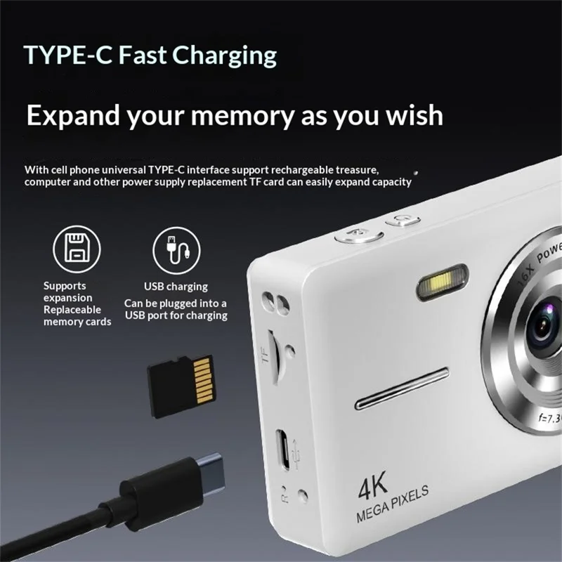 Z17 HD Digital Camera Ultra Thin Retro Portable Student CCD Compact Camera (No Memory Card) - Black