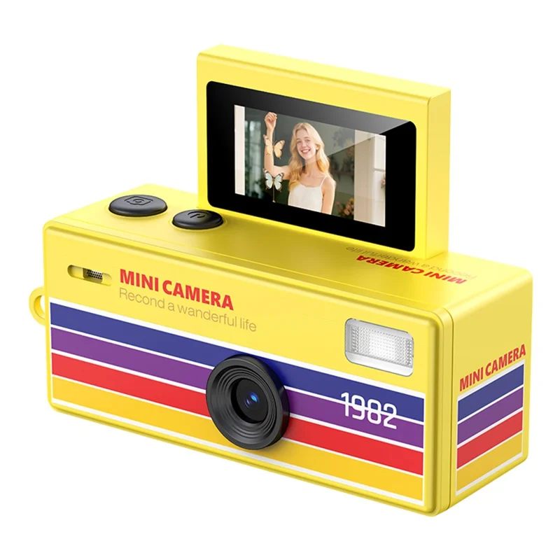 LK-030 Mini Thumb Camera Backpack Pendant Student Portable HD with Screen No Memory Card - Yellow