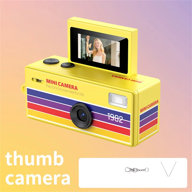 LK-030 Mini Thumb Camera Backpack Pendant Student Portable HD with Screen No Memory Card - Yellow