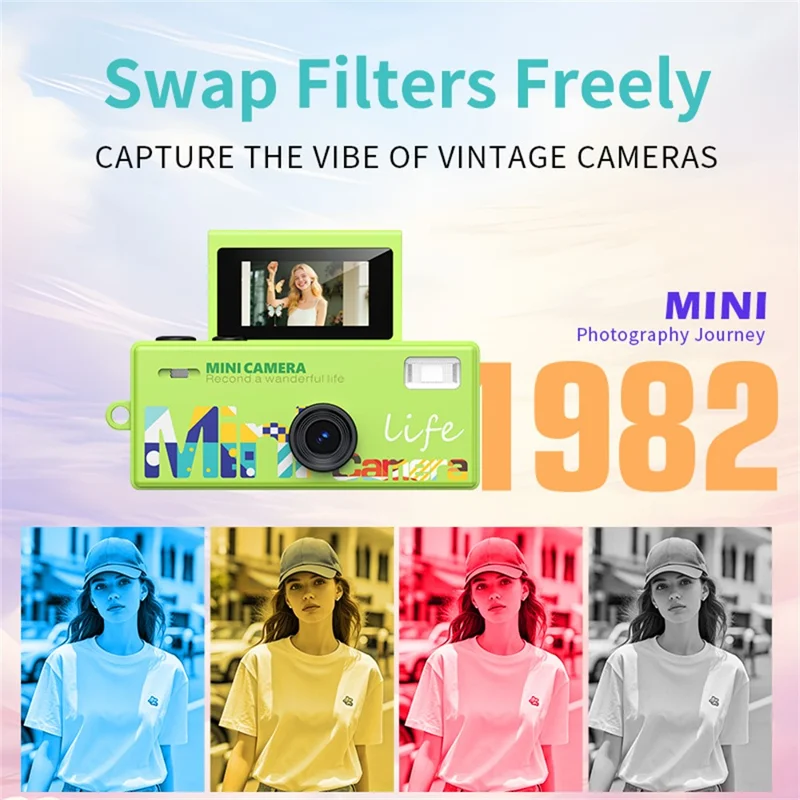 LK-030 Mini Thumb Camera Backpack Pendant Student Portable HD with Screen No Memory Card - Yellow