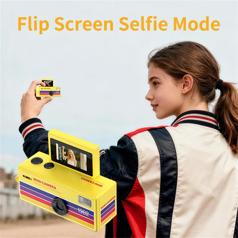 LK-030 Mini Thumb Camera Backpack Pendant Student Portable HD with Screen No Memory Card - Yellow