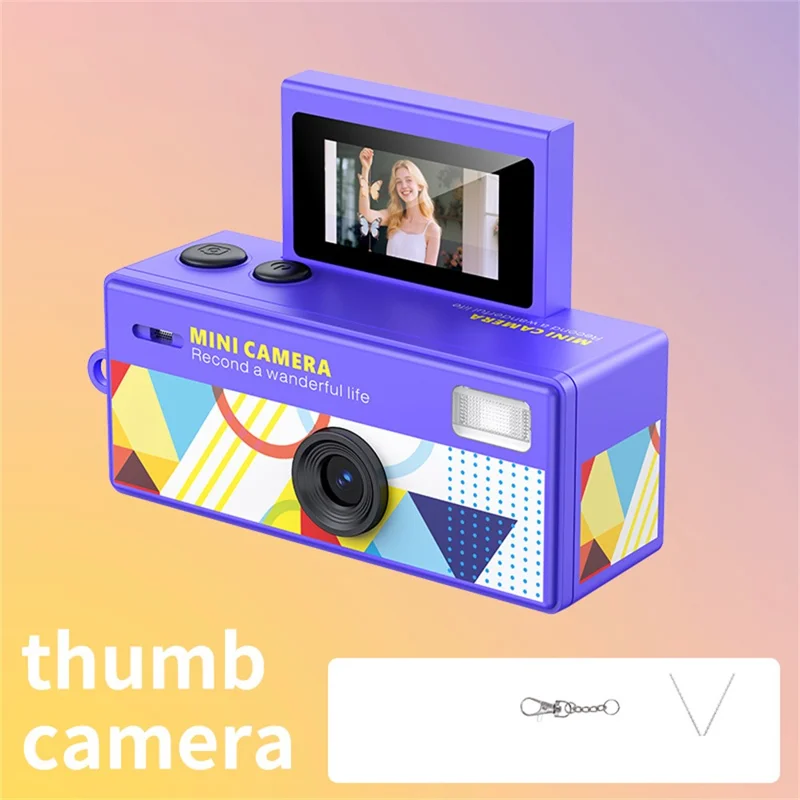 LK-030 Mini Thumb Camera Backpack Pendant Student Portable HD with Screen No Memory Card - Purple