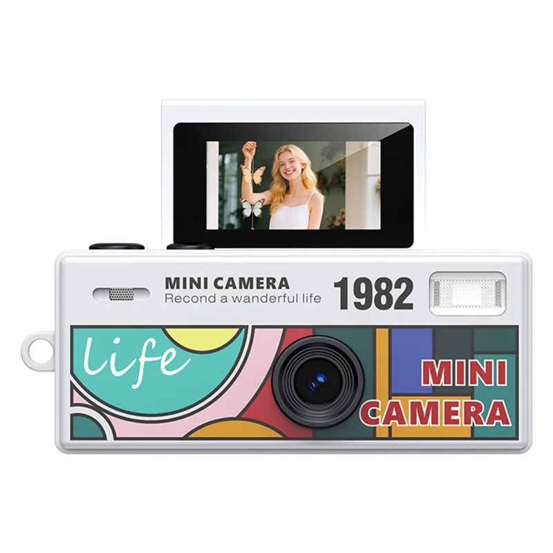 LK-030 Mini Thumb Camera Backpack Pendant Student Portable HD with Screen No Memory Card - White
