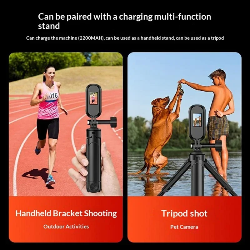 M25 Thumb Sports Camera Pet Collar Recorder 4K HD Action Camera Wide Angle No Memory Card - Black