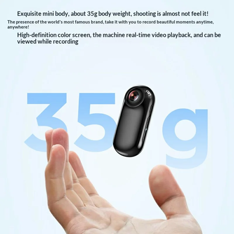 M25 Thumb Sports Camera Pet Collar Recorder 4K HD Action Camera Wide Angle No Memory Card - Black