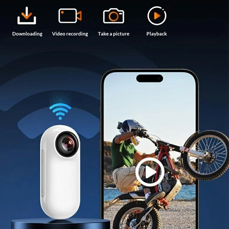 M25 Thumb Sports Camera Pet Collar Recorder 4K HD Action Camera Wide Angle No Memory Card - Black