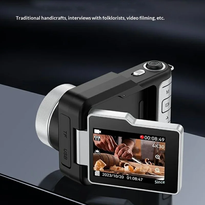 M30 4K Dual Lens Time-Lapse Digital Camera Self-Portrait Vlog Video Mini Camera (without Memory Card) - Black