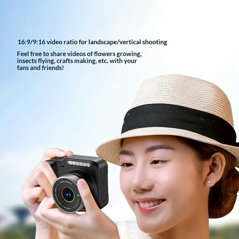 M30 4K Dual Lens Time-Lapse Digital Camera Self-Portrait Vlog Video Mini Camera (without Memory Card) - Black