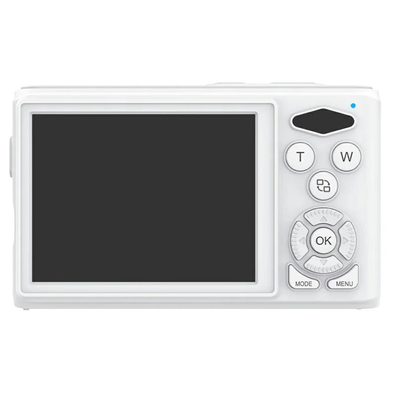 C6S 5K Video Recorder 18X Digital Zoom Dual Screen Digital Camera with LED Fill Light (without TF Card) - White