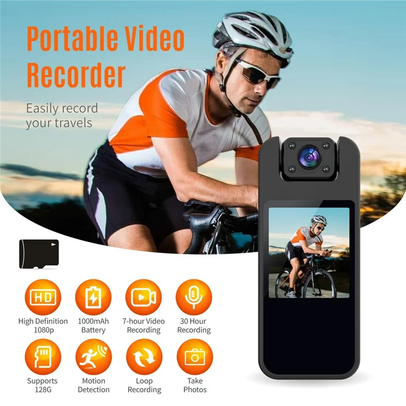 4K Action Camera with 180 Degree Rotating Lens Anti Shake Night Vision HD Video Recorder (without TF Card) - Black